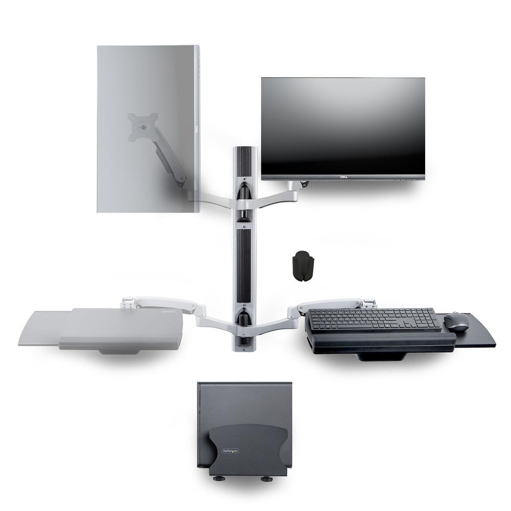 SOPORTE PARED STARTECH VESA HASTA 27" 100X100MM MAX 10KG + SOPORTES CPU Y TECLADO Y RATON