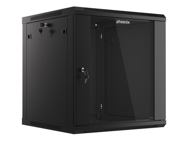 ARMARIO RACK PHOENIX 12U 600X600X640 AUTO-ENSAMBLADO 19'' HASTA 60 KG NEGRO