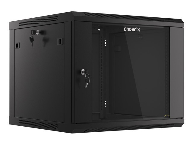 ARMARIO RACK PHOENIX 9U 600X600X501 AUTO-ENSAMBLADO 19'' HASTA 60 KG NEGRO