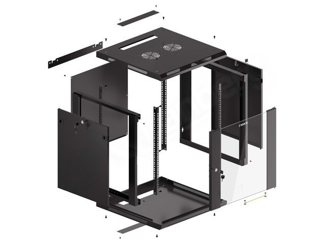 ARMARIO RACK PHOENIX 9U 600X600X501 AUTO-ENSAMBLADO 19'' HASTA 60 KG NEGRO