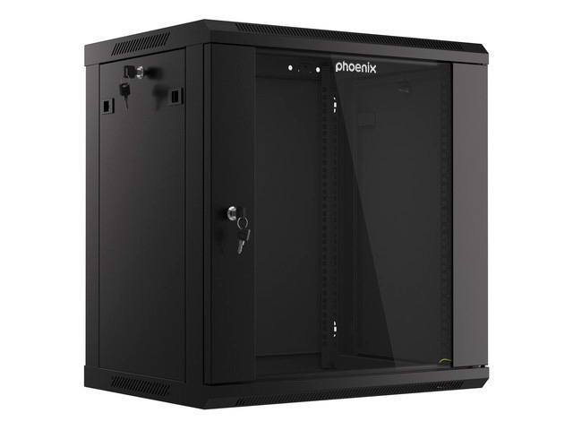 ARMARIO RACK PHOENIX 12U 600X450X640 AUTO-ENSAMBLADO 19'' HASTA 60 KG NEGRO