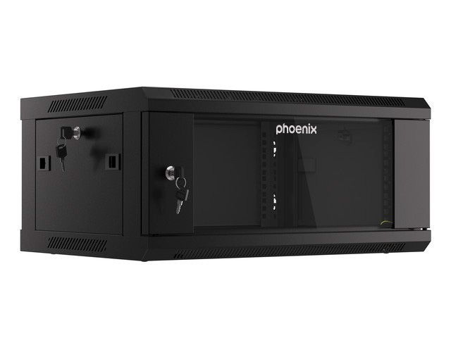 ARMARIO RACK PHOENIX 4U 600X450X279 AUTO-ENSAMBLADO 19'' HASTA 60 KG NEGRO