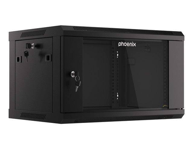 ARMARIO RACK PHOENIX 6U 600X450X368 AUTO-ENSAMBLADO 19'' HASTA 60 KG NEGRO