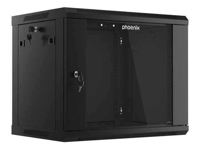 ARMARIO RACK PHOENIX 9U 600X450X501 AUTO-ENSAMBLADO 19'' HASTA 60 KG NEGRO