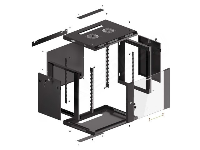 ARMARIO RACK PHOENIX 9U 600X450X501 AUTO-ENSAMBLADO 19'' HASTA 60 KG NEGRO