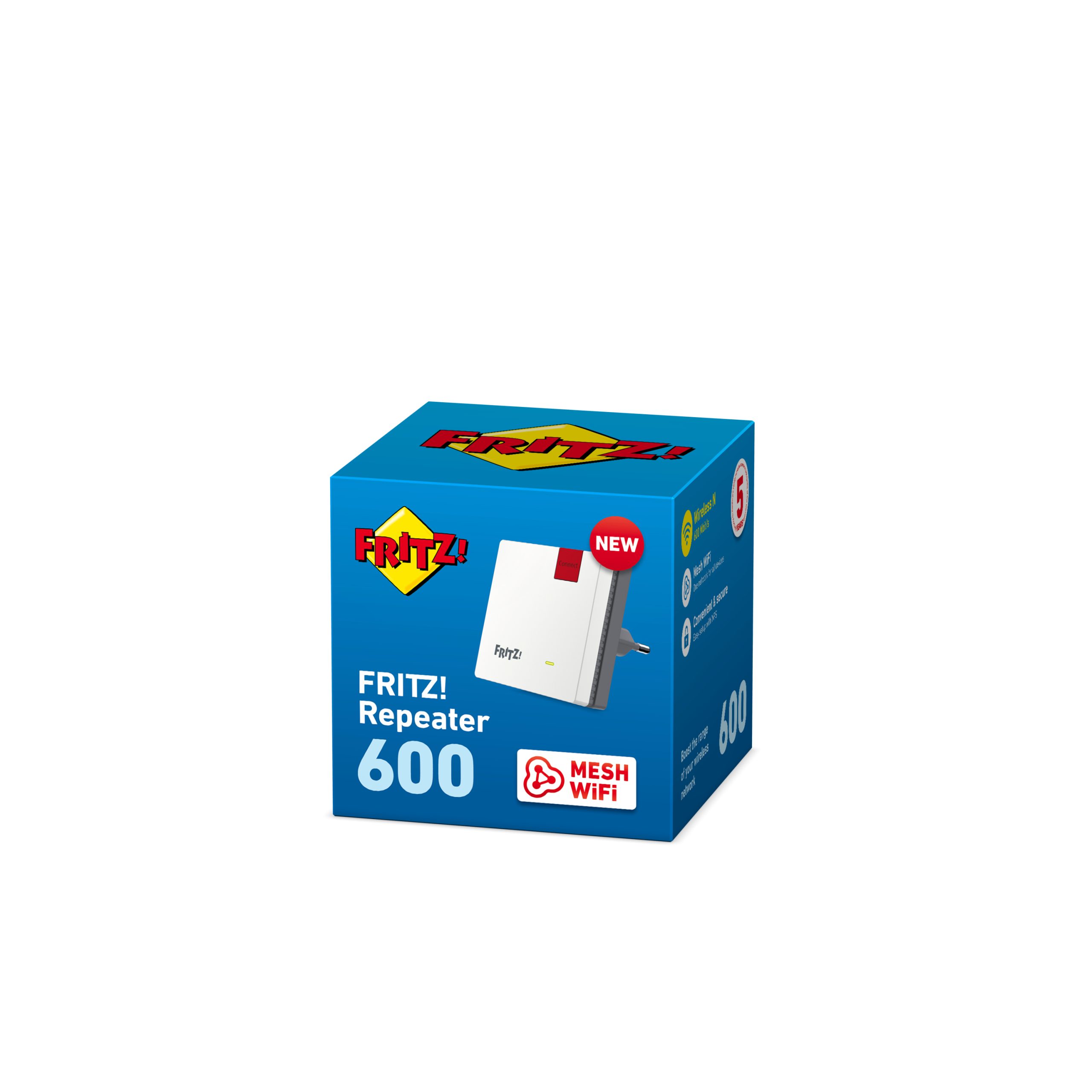 REPETIDOR WIFI / EXTENSOR DE COBERTURA FRITZ! 600Mbps / MESH / MIMO 2X2 / MPS / BAJO CONSUMO