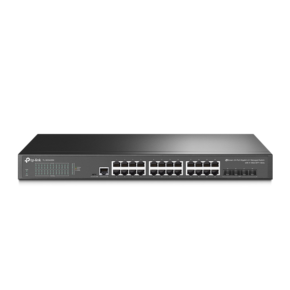 SWITCH 24 PUERTOS TP-LINK 10/100/1000 + 4 SFP 10G + 1 PUERTO PARA CONSOLA