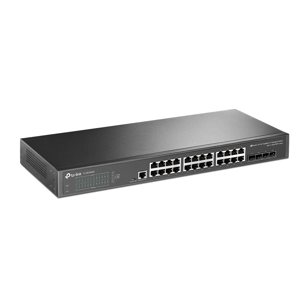 SWITCH 24 PUERTOS TP-LINK 10/100/1000 + 4 SFP 10G + 1 PUERTO PARA CONSOLA