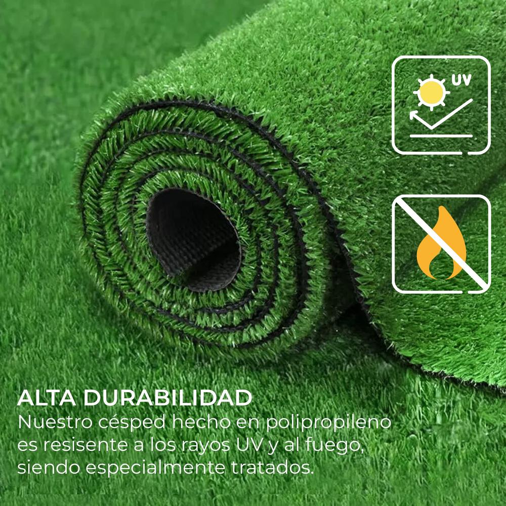 3NOD CESPED ARTIFICIAL2M X 5M 40MM DE ALTURA ALTA DENSIDAD COLOR VERDE