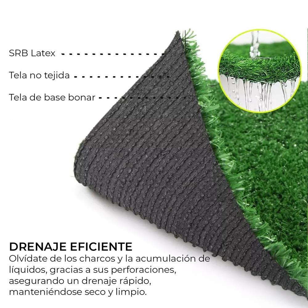 3NOD CESPED ARTIFICIAL2M X 5M 40MM DE ALTURA ALTA DENSIDAD COLOR VERDE