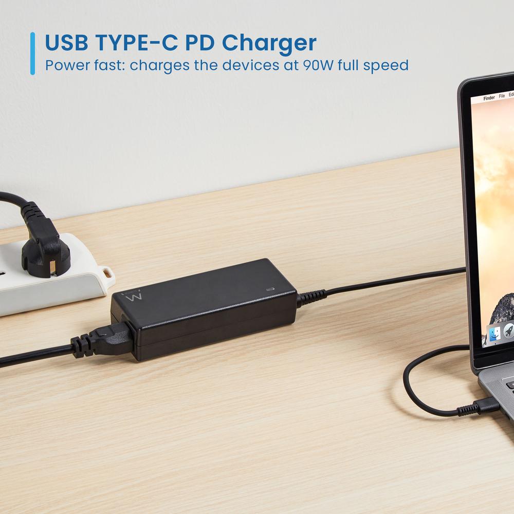 CARGADOR EWENT EW3982 PARA PORTATIL 90W USB TIPO C