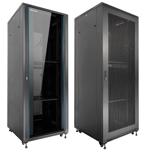 ARMARIO RACK DE SUELO 19" PHASAK PRO 32U NEGRO 600x600 MONTADO PHO 6632