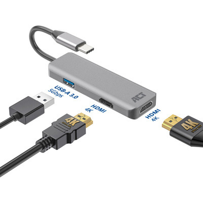 ADAPTADOR USB-C A 2 HDMI 4K ACT CONNECTIVITY