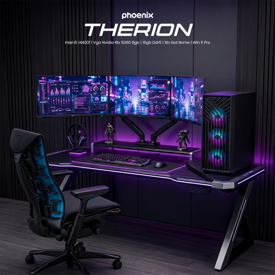 ORDENADOR PC PHOENIX GAMING THERION INTEL I5 14400F / VGA NVIDIA RTX 5060 8GB / 16GB DDR5 / 1TB SSD NVMe WIN 11 PRO