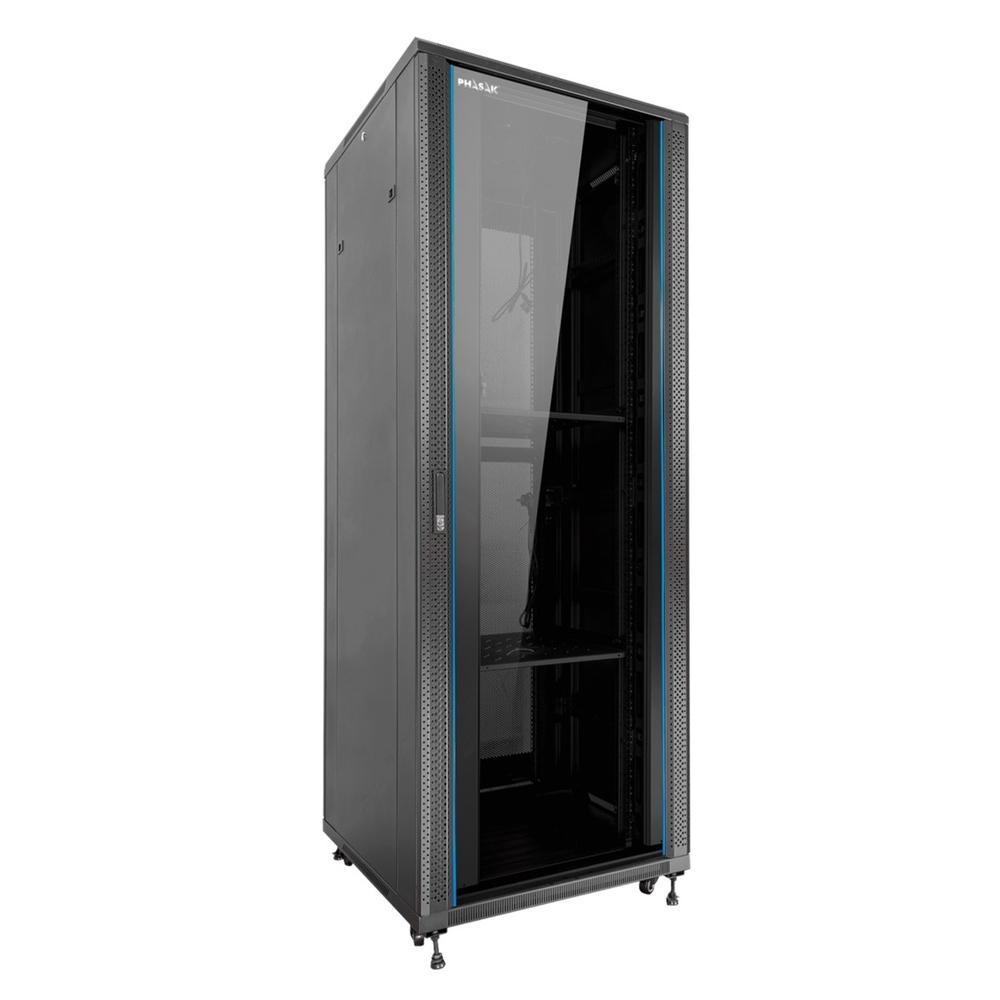 ARMARIO RACK DE SUELO 19" PHASAK PRO 42U NEGRO 800X800 MONTADO PHO 8842