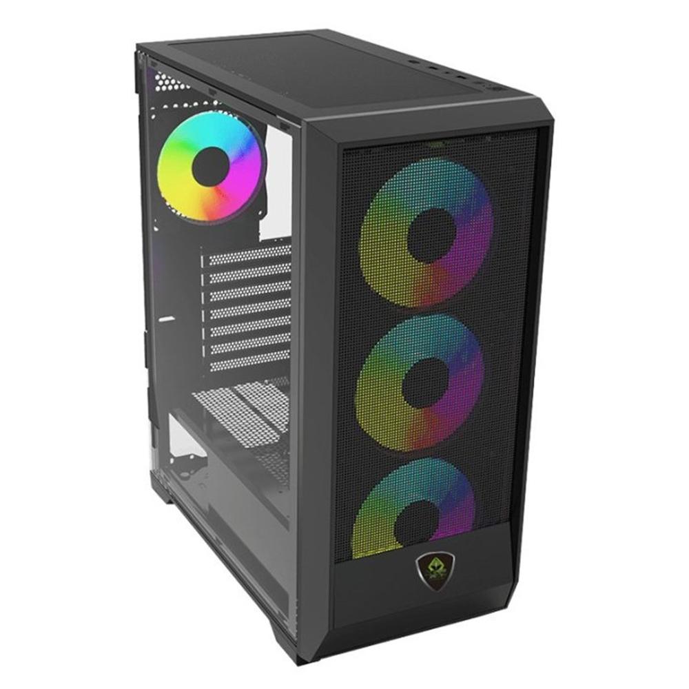 CAJA ORDENADOR GAMING KEEP OUT XC-501 MESH ATX ARGB CRISTAL TEMPLADO NEGRO
