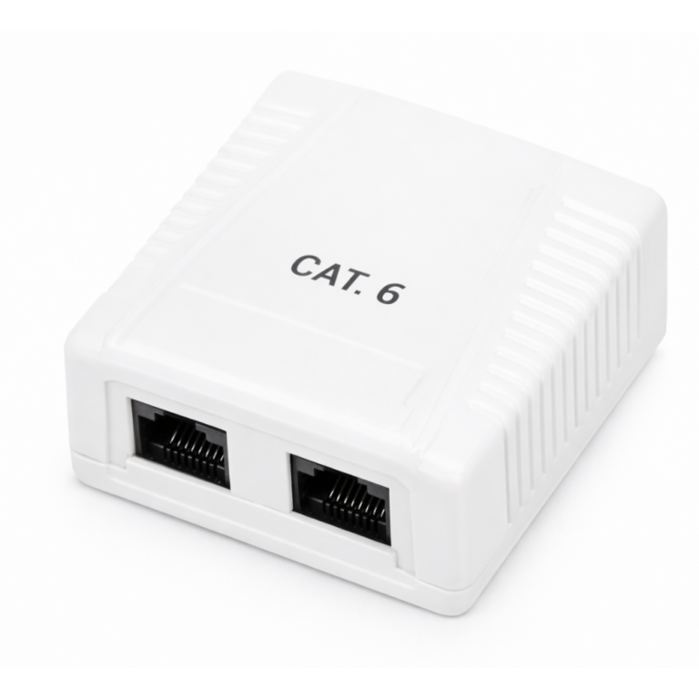 ROSETA DE SUPERFICIE PHASAK CAT 6 UTP CAJA 2 PUERTOS HEMBRA RJ45
