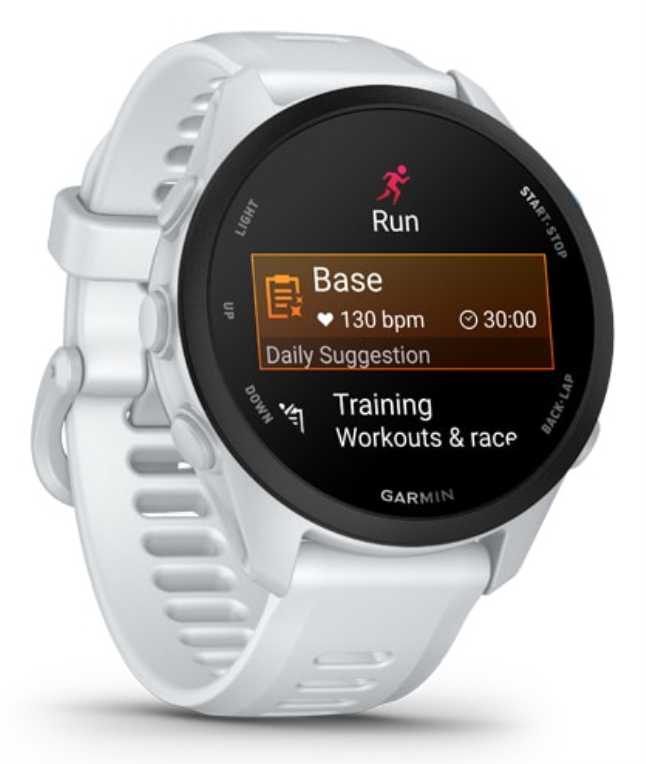 Garmin Forerunner 70 3,05 cm (1.2") AMOLED 43 mm Digital 390 x 390 Pixeles Pantalla táctil Blanco GPS (satélite)
