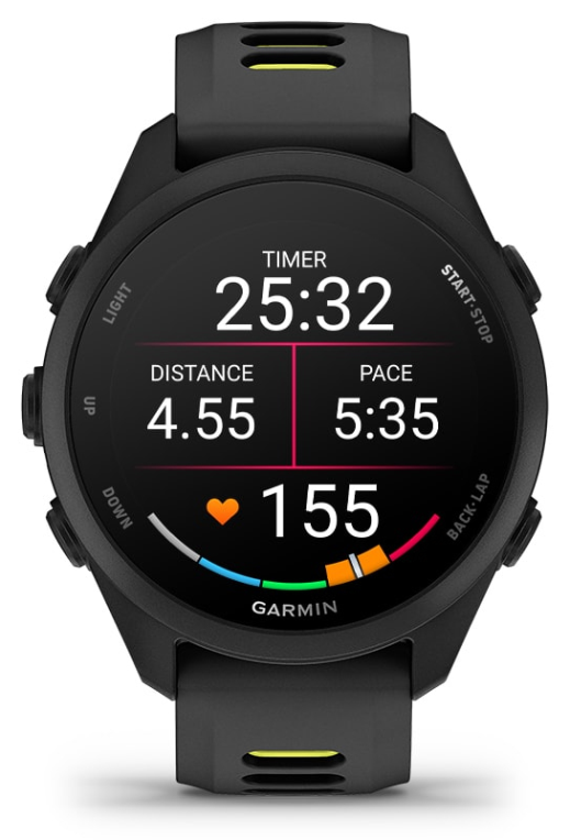 Garmin Forerunner 170 3,05 cm (1.2") AMOLED 30 mm Digital 390 x 390 Pixeles Pantalla táctil Negro GPS (satélite)
