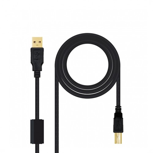 CABLE IMPRESORA FERRITA NANOCABLE USB-A A USB-B 2M NEGRO MACHO A MACHO