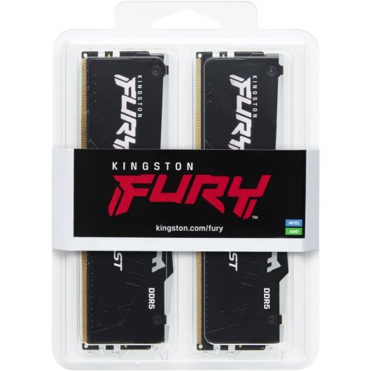 MEMORIA RAM DDR5 16GB 2 X 8GB KINGSTON / 6000 MHZ / PC5-48000 / FURY BEAST EX RGB / CL36 / 1.25V