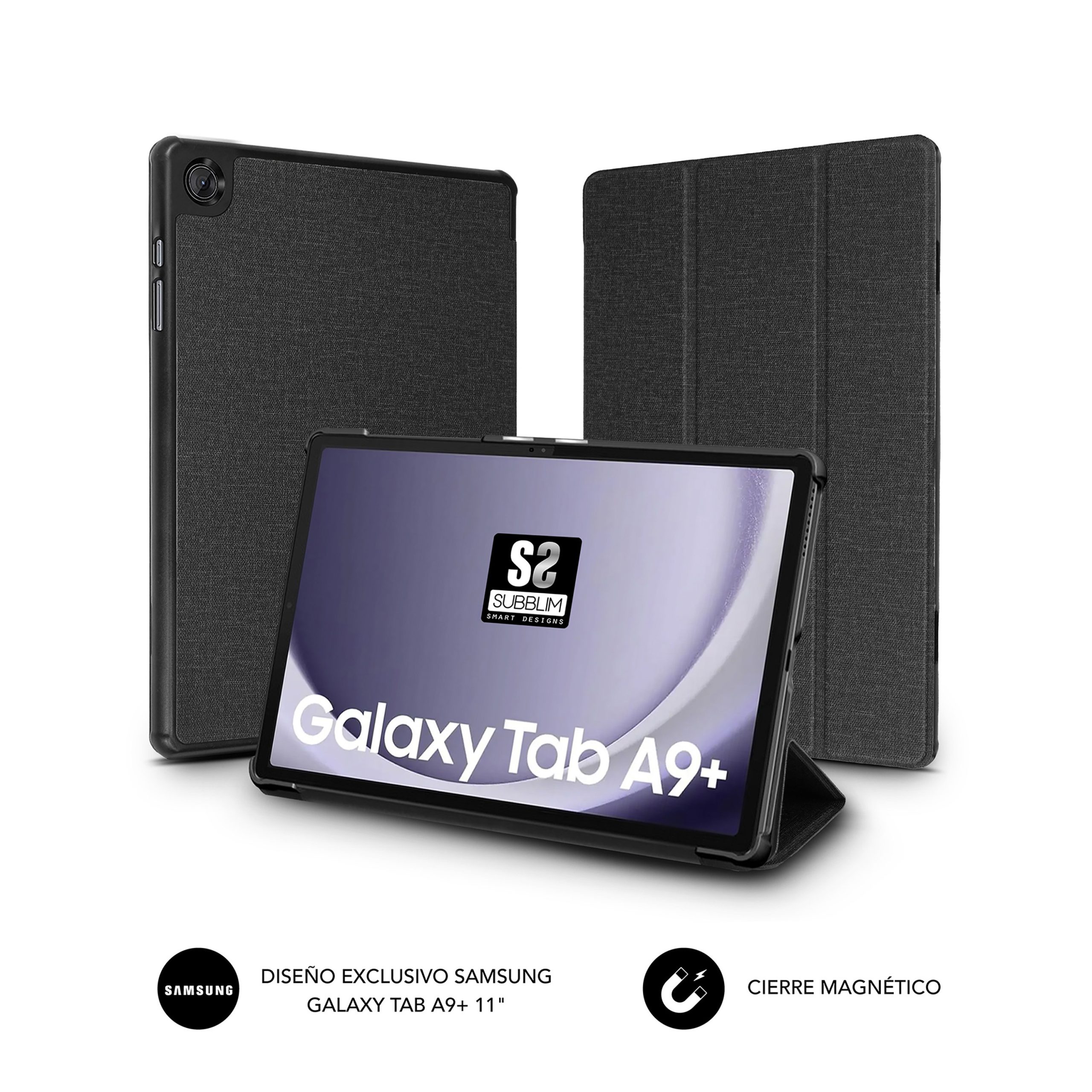 FUNDA SUBBLIM SHOCK CASE PARA SAMSUNG TAB A9+ 11" NEGRO