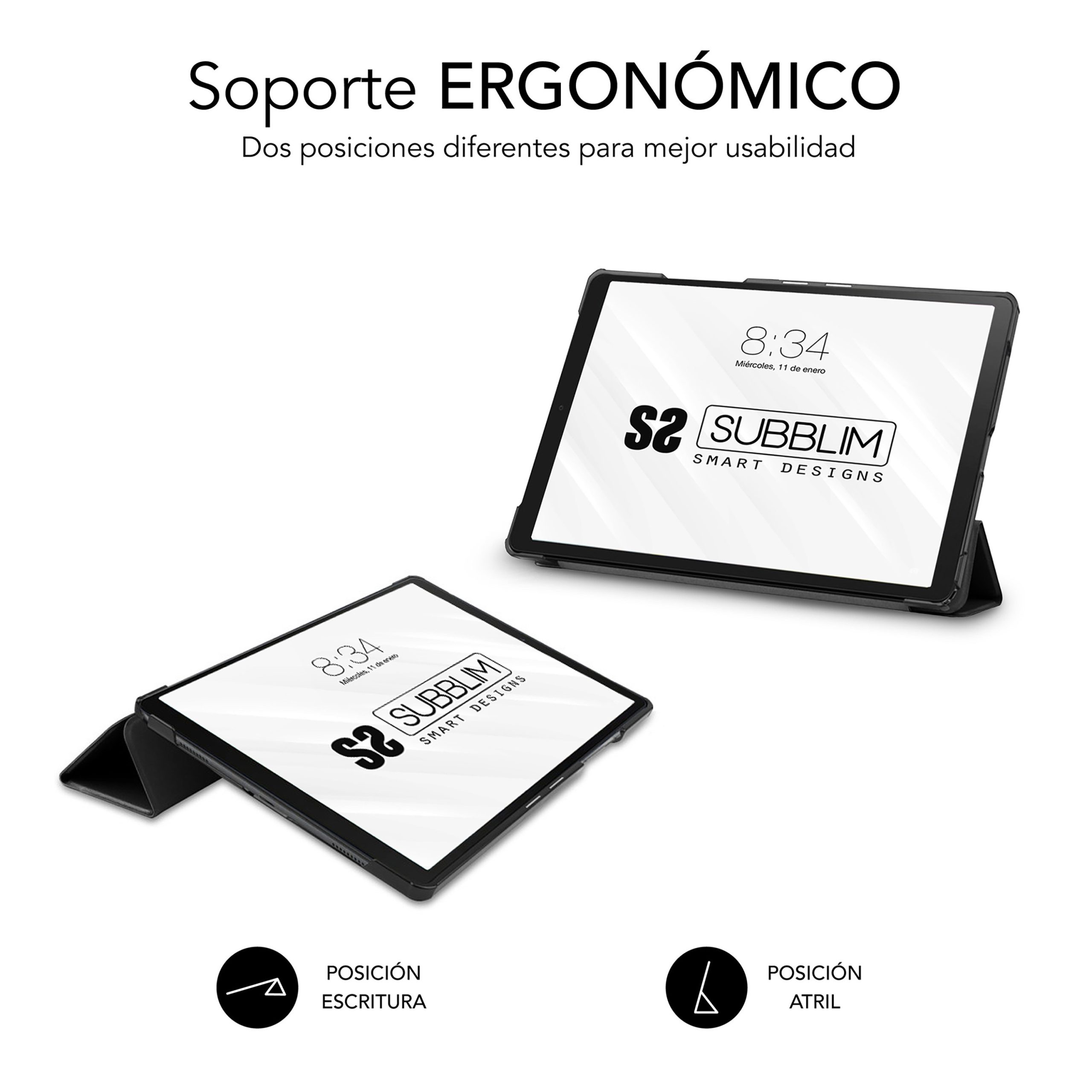 FUNDA SUBBLIM SHOCK CASE PARA SAMSUNG TAB A9+ 11" NEGRO