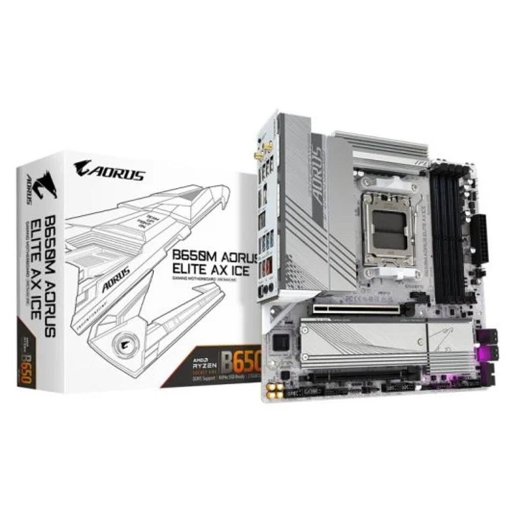 PLACA BASE GIGABYTE B650M A ELITE AX ICE AM5 ATX 4XDDR5