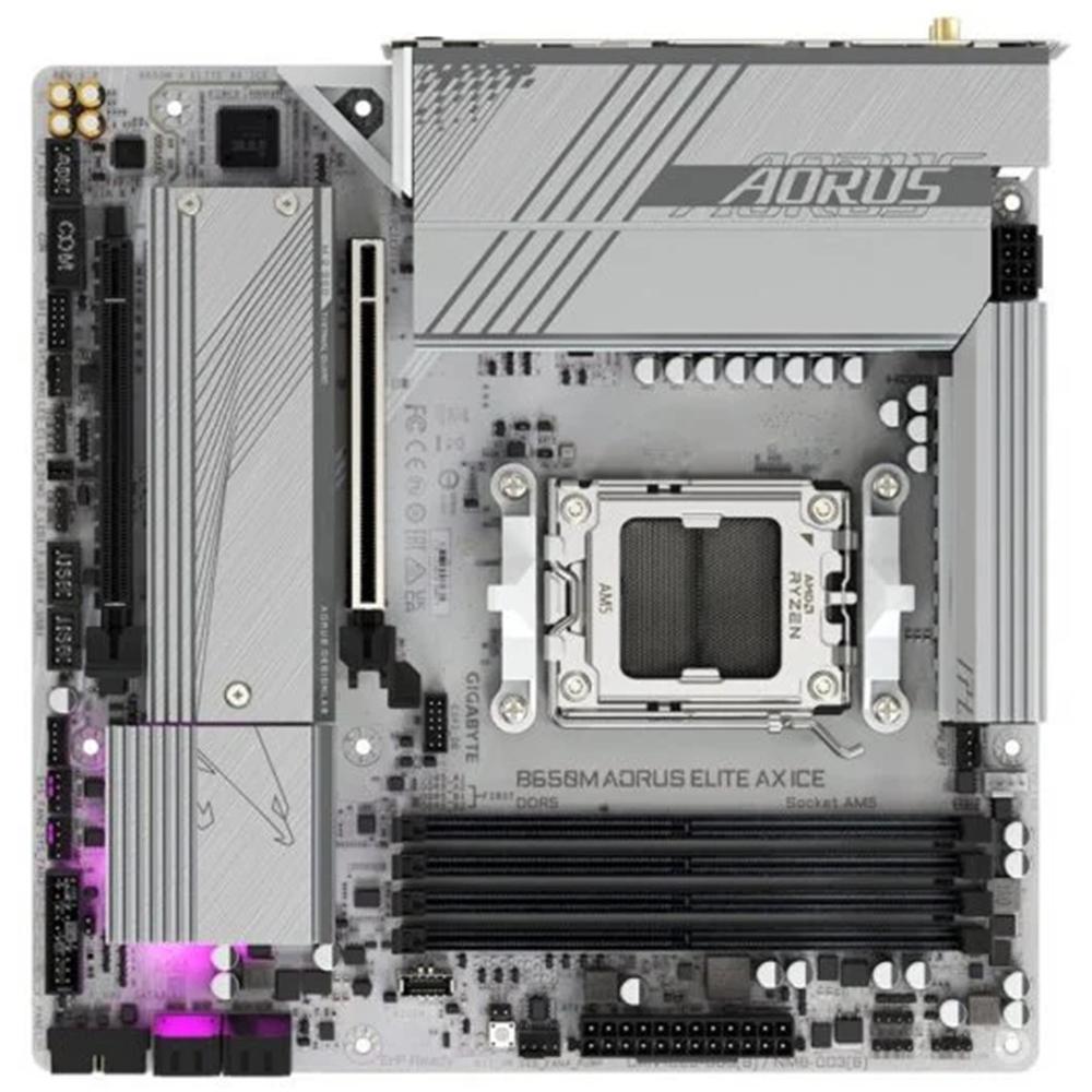 PLACA BASE GIGABYTE B650M A ELITE AX ICE AM5 ATX 4XDDR5