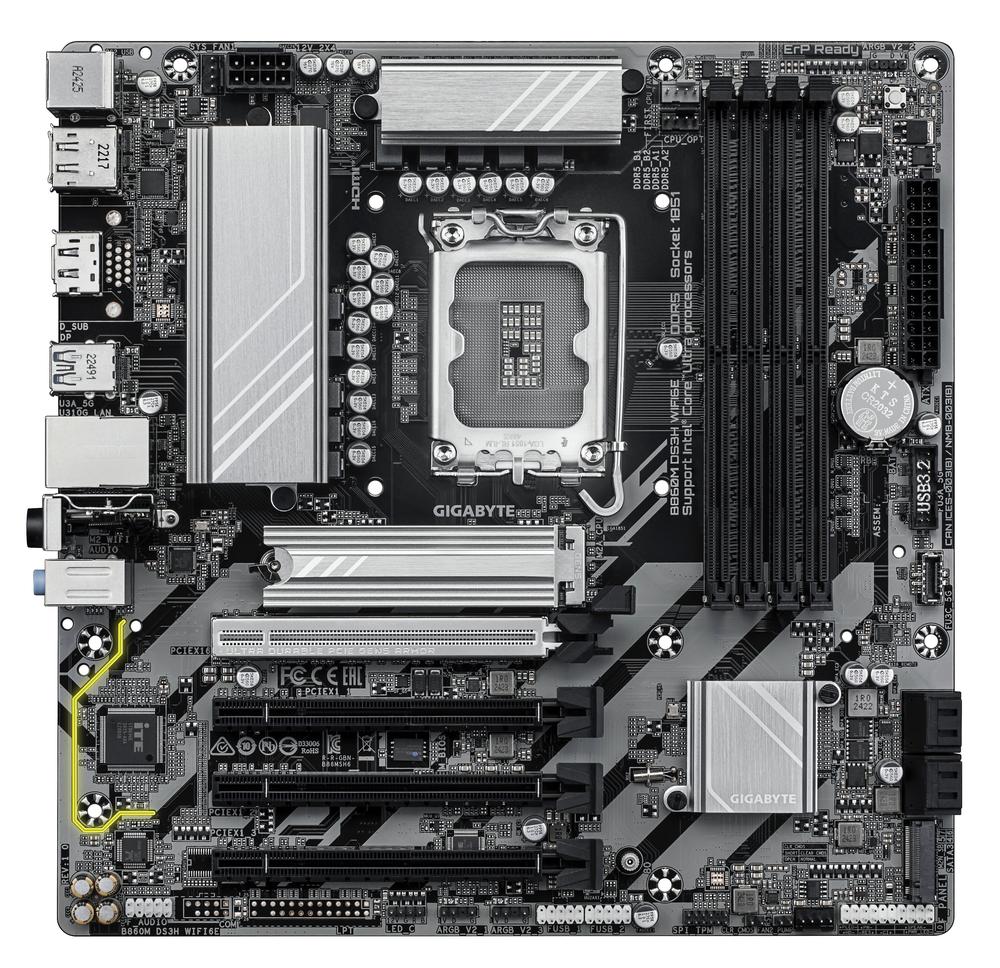 PLACA BASE GIGABYTE B860M DS3H WIFI6E MATX/ 4X DDR5/ LGA1851