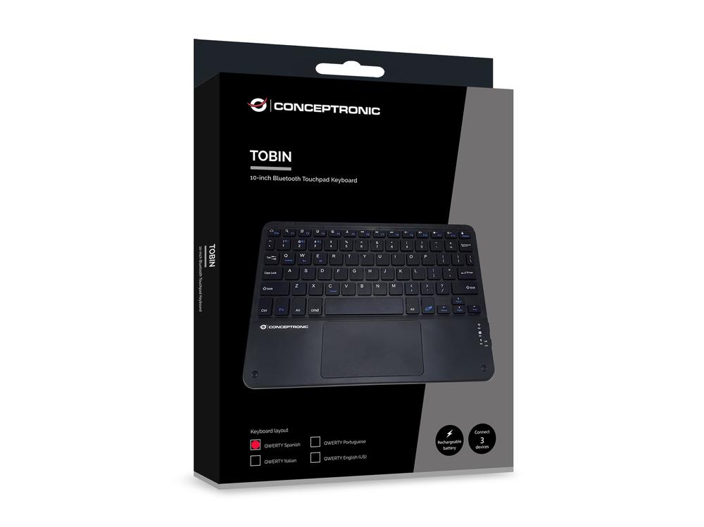 TECLADO CONCEPTRONIC TOBIN01BES INALAMBRICO