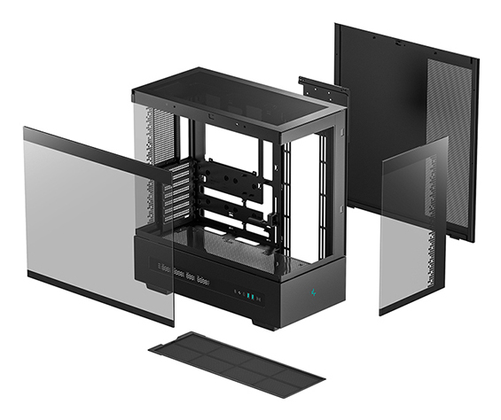 CAJA ORDENADOR GAMING DEEPCOOL ATX CH690 CRISTAL TEMPLADO NEGRA