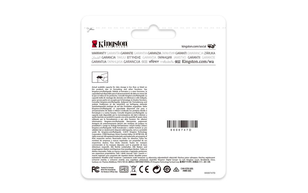 TARJETA MEMORIA SDXC 64GB KINGSTON HIGH ENDURANCE UHS-I CL10