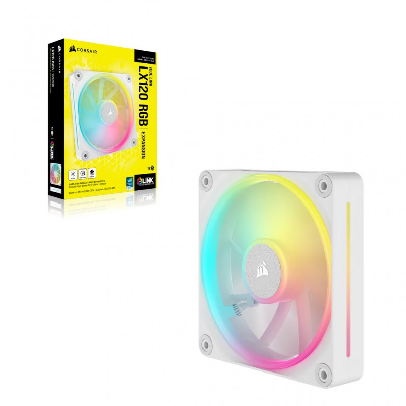 VENTILADOR CAJA CORSAIR LX120 ICUE LINK RGB 120MM BLANCO