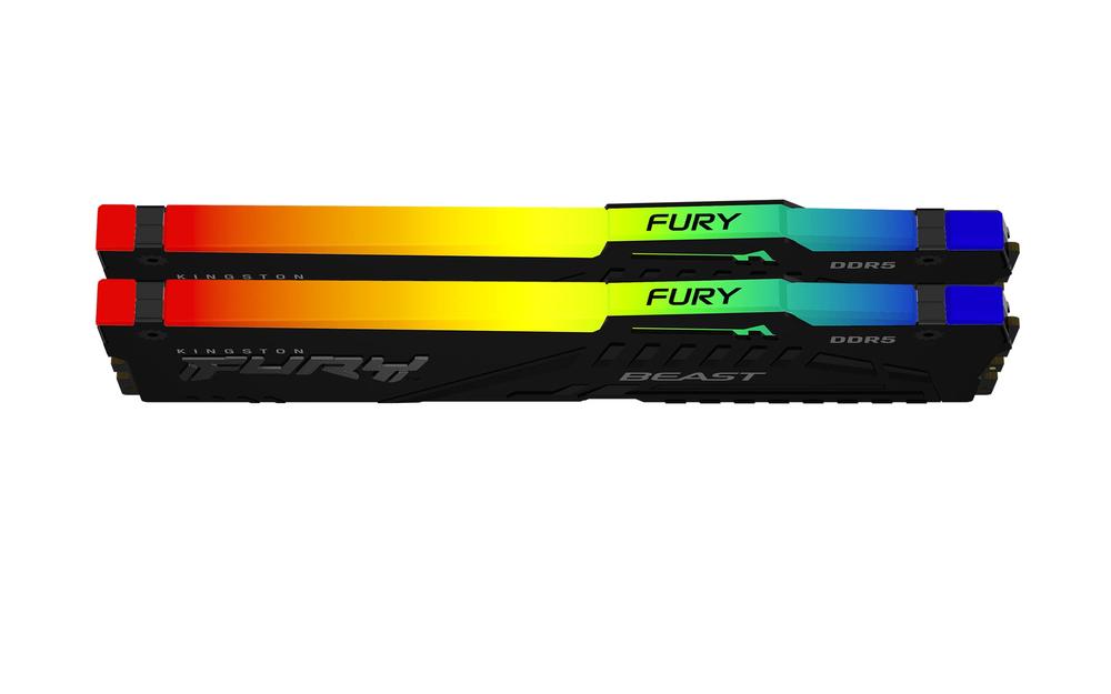 MEMORIA RAM DDR5 64GB 2 X 32GB KINGSTON / 6400 MHZ / PC5-51200 / FURY BEAST RGB / CL32 / 1.4V