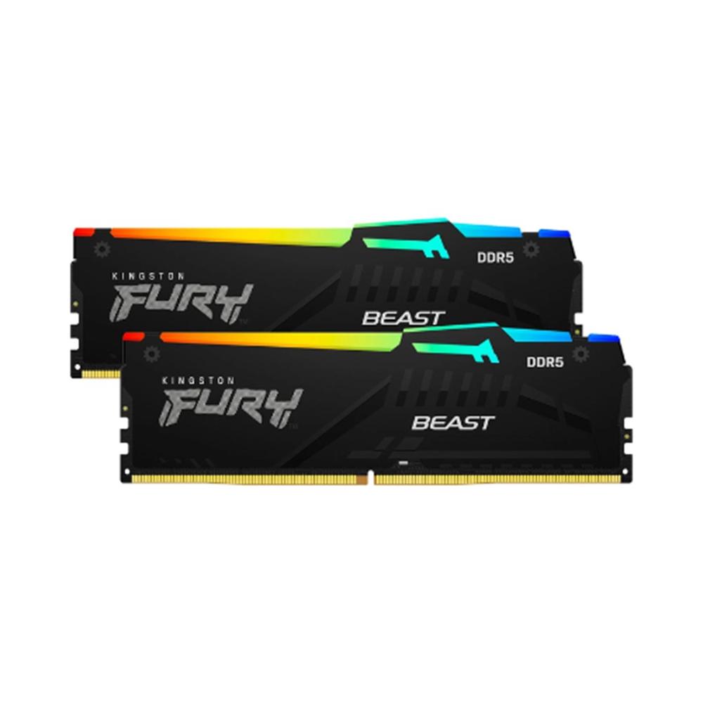 MEMORIA RAM DDR5 32GB 2X16GB KINGSTON / 6000MHZ / PC5 48000 / FURY BEAST RGB / CL36