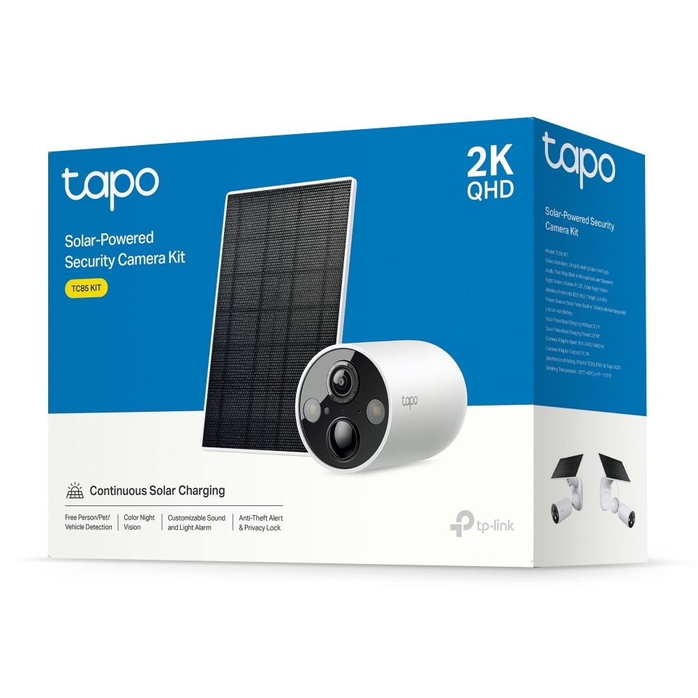 KIT DE SEGURIDAD TP-LINK TC85 KIT CAMARA DE SEGURIDAD + PANEL SOLAR