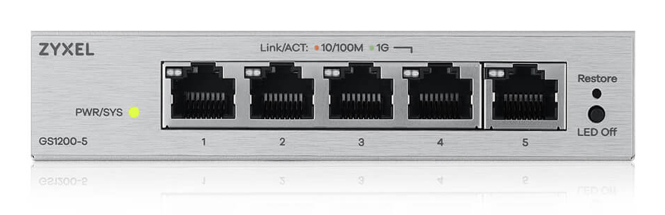 SWITCH ZYXEL GS1200-5V3 5 PUERTOS