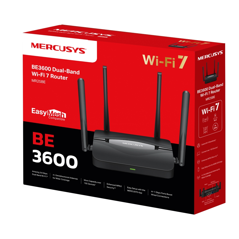 ROUTER WIFI7 MERCUSYS MR25BE BE3600 DUAL BAND