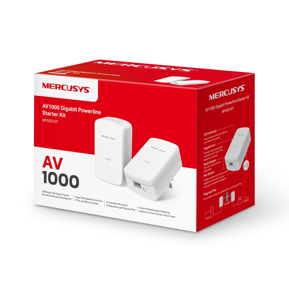 KIT DE REPETIDORES WIFI MERCUSYS MP500 KIT AV1000