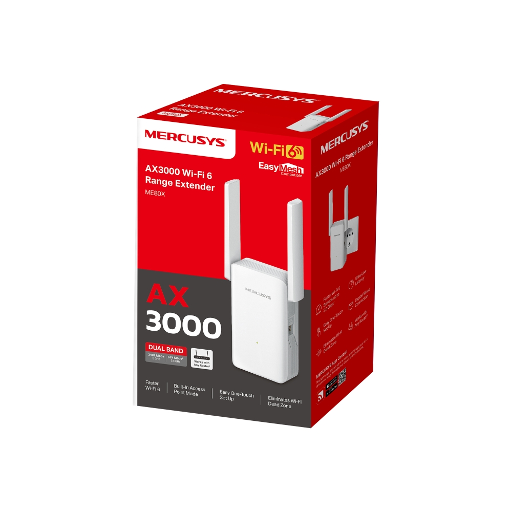 REPETIDOR WIFI6 MERCUSYS MERCUSYS ME80X AX3000
