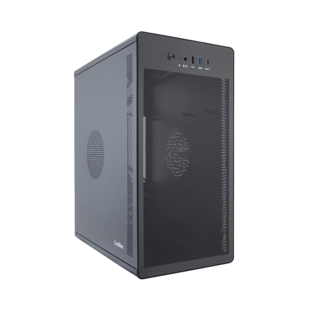 CAJA ORDENADOR COOLBOX M100 MATX FRONTAL REJILLA NEGRO USB 3.2