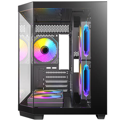 CAJA ORDENADOR GAMING ANTEC CX M2 ARGB MATX CRISTAL TEMPLADO NEGRA