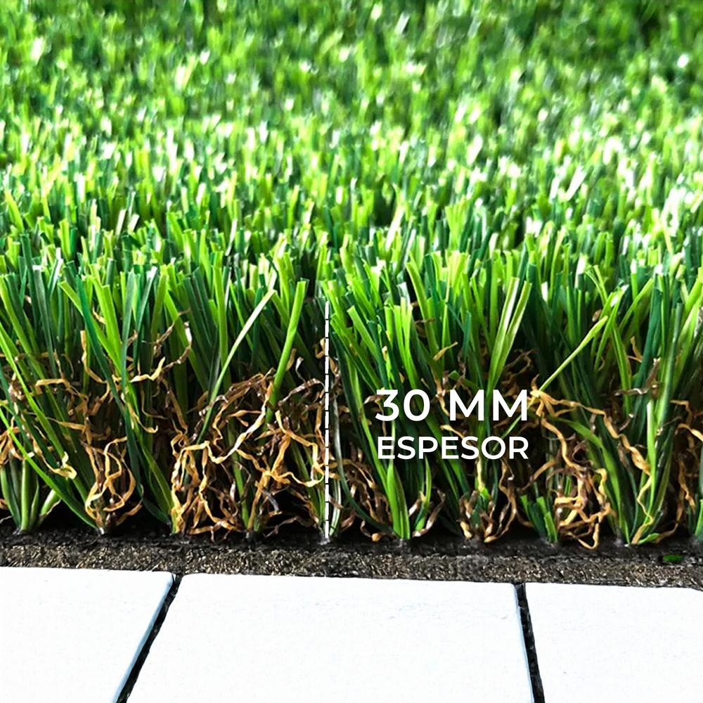 3NOD CESPED ARTIFICIAL 1M X 2M 30MM DE ALTURA ALTA DENSIDAD COLOR VERDE