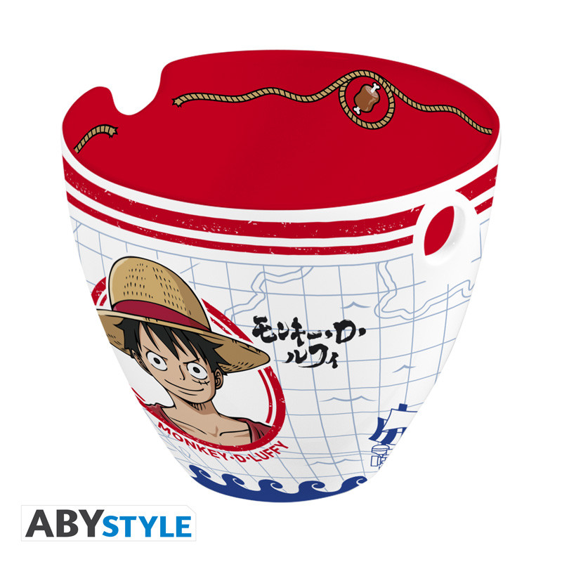 BOWL DE RAMEN CON PALILLOS ABYSTYLE ONE PIECE MONKEY D. LUFFY