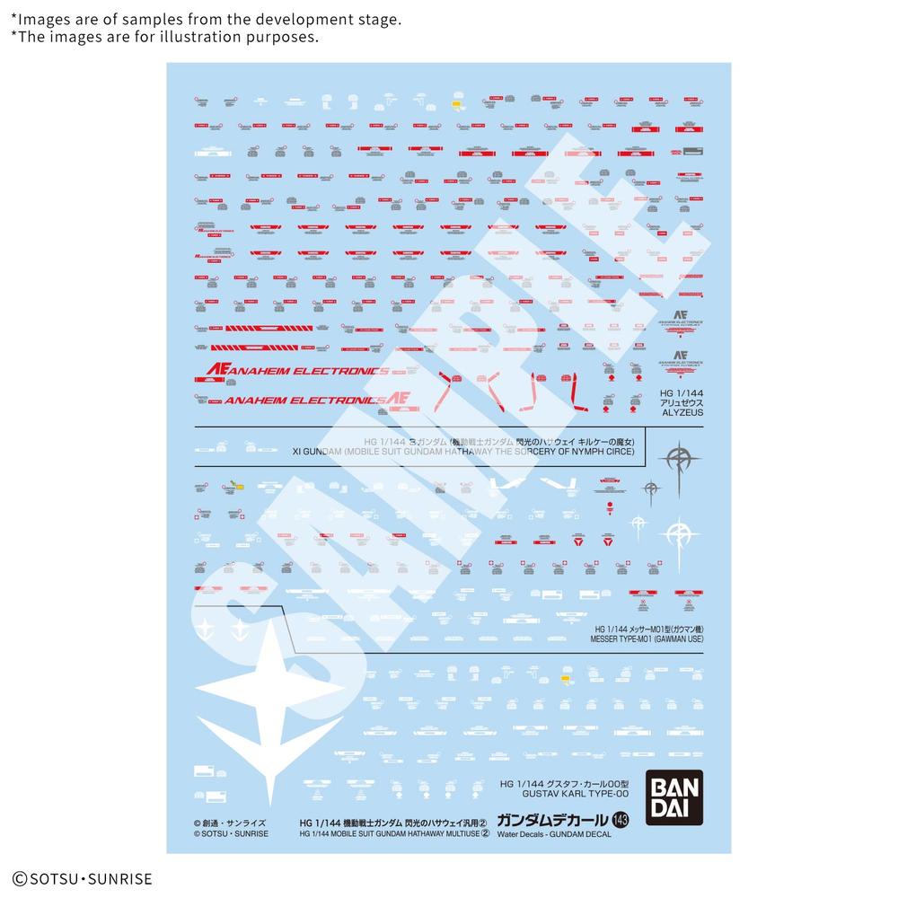 CALCOMANIA G-DECAL 143 MS GUNDAM HATHAWAY MU2
