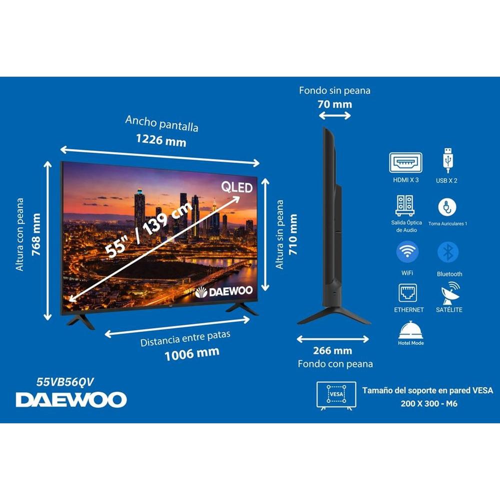 TV DAEWOO 55" QLED 4K UHD / 55VB56QV / SMART TV