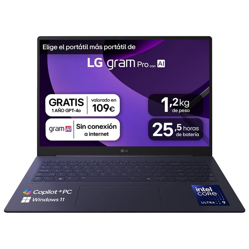 PORTATIL LG GRAM PRO 16Z90TS-G U9-288V/ 32GB/ SSD 1TB/ 16"/ W11H