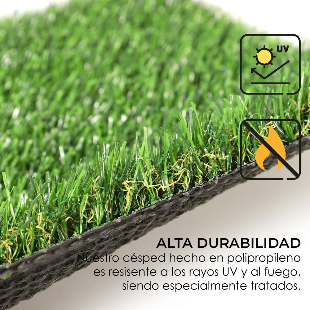 3NOD CESPED ARTIFICIAL 2M X 4M 40MM DE ALTURA ALTA DENSIDAD COLOR VERDE