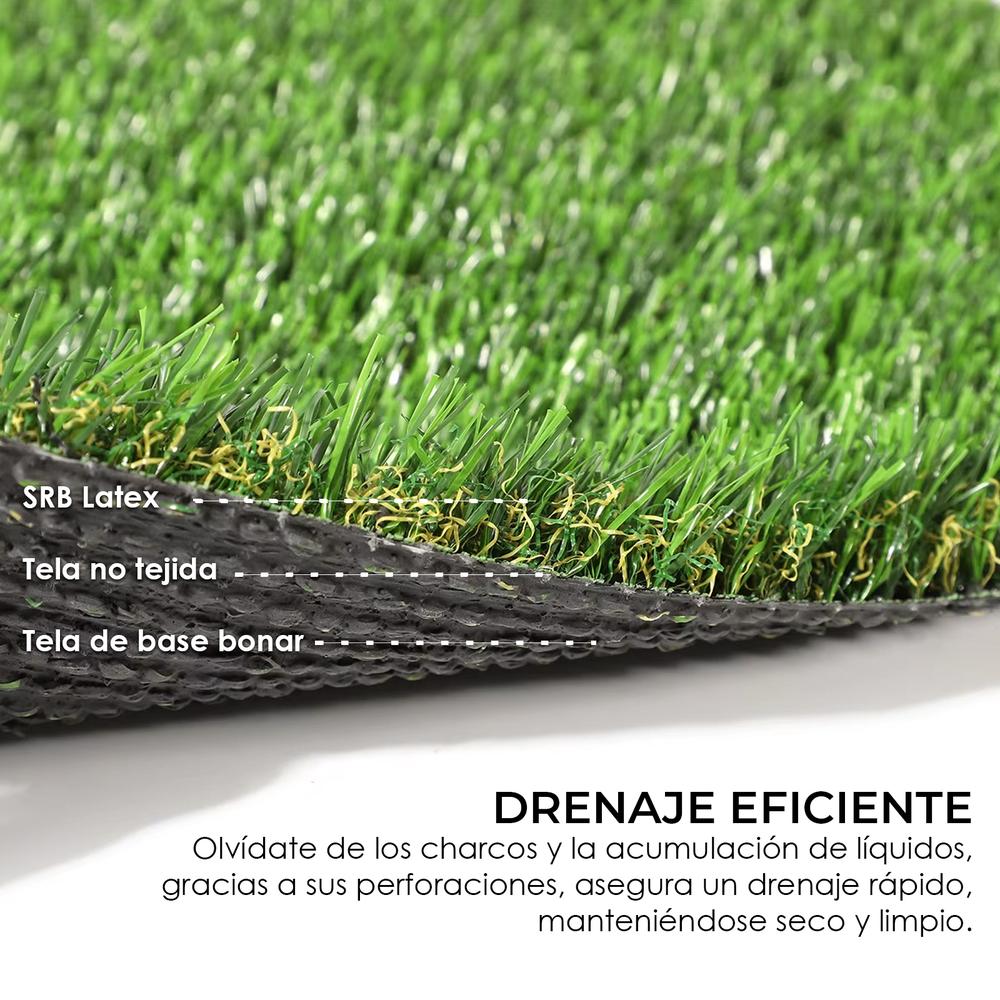 3NOD CESPED ARTIFICIAL 2M X 4M 40MM DE ALTURA ALTA DENSIDAD COLOR VERDE